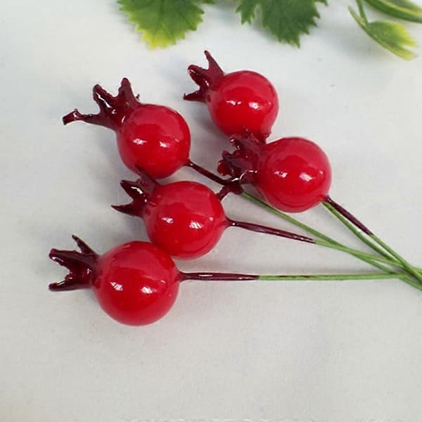 50 stk. mini kunstig granateple til bryllupsfestdekorasjon DIY fotorekvisitt