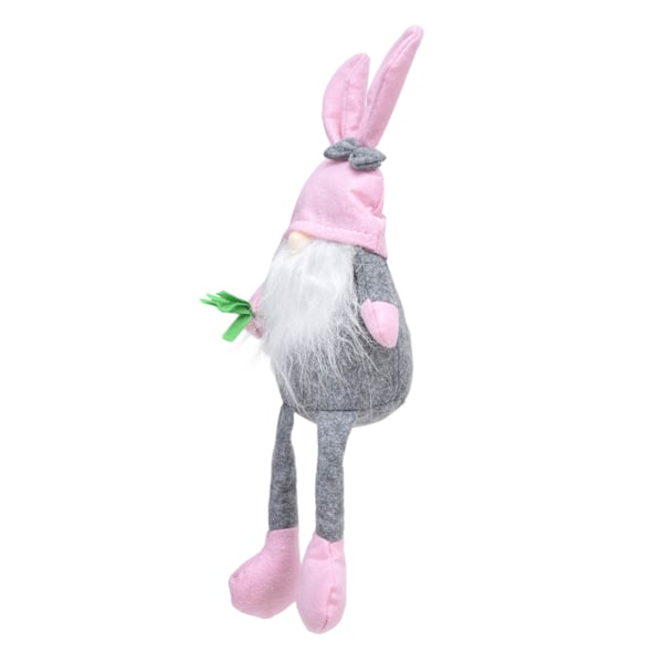 Påskhare Gnome Dockor Mjukt Tyg Långt Ben Söt Faceless Gnome Prydnad för Heminredning Rosa Hatt