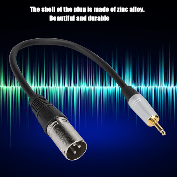 Kultapinnoitettu 3,5 mm Mono-uros - 3-napainen XLR-uros PVC-ulkokuori Sinkkiseoskuori Adapteri Kaapeli 0,3 m