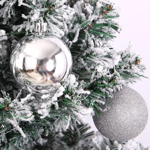 24 stk. 4 cm knusesikre julekulepynt til juletre bryllup bursdagsfest dekor Silver 4CM