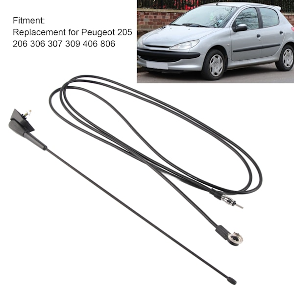 Bilradioantenn Gummiförlängning FM AM Mast Antenn Ersättning för Peugeot 205 206 306 307 309 406 806