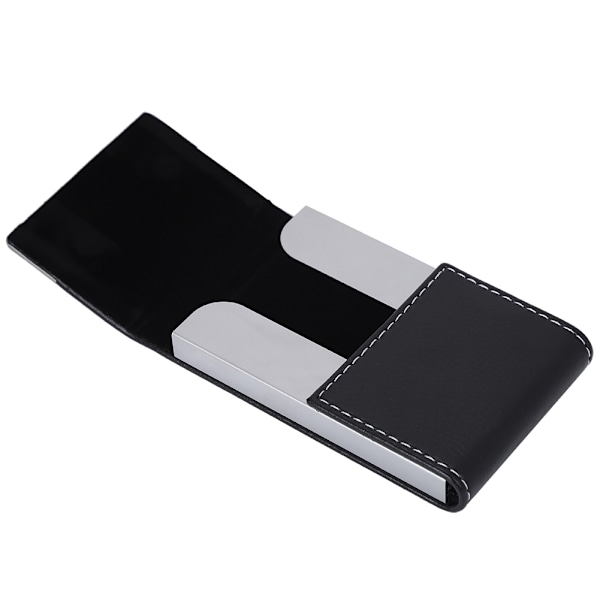 Professionell Visitkortshållare, Elegant Slim Design PU Läder Metall Namnkortsfodral för Män & Kvinnor, Multifunktionell Förvaring