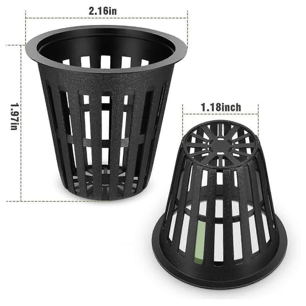 60 stk. 2 tommer Net Cups Slidsede Mesh Bred Læbe Filter Plant Net Pot Spand Kurv Til Hydroponics