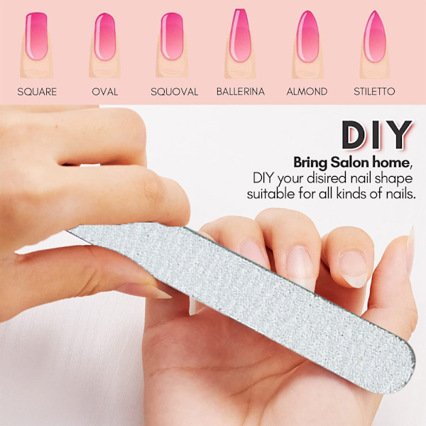Nagelfil Grit Emery Boards för naglar 50 st Nagelfil Kit för Ma