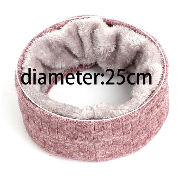 Halsvärmare Stickad Fleecefodrad Cirkel Loop Halsdukar pink