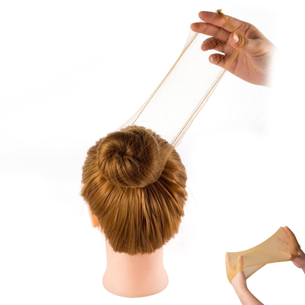 150 st osynliga hårnät för kvinnor, balettbulle (lätt kaffe)