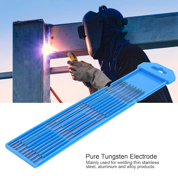 10 st Pure Tungsten Elektroder Grön Spets för Argonbågssvetsning Nålar WP 1,0 x 150MM