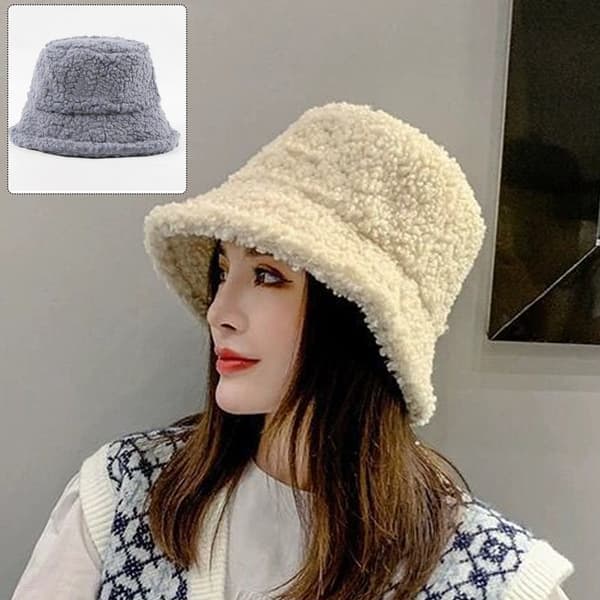 Vinter Bucket Hat Varme Hatte Fiskerhue blue