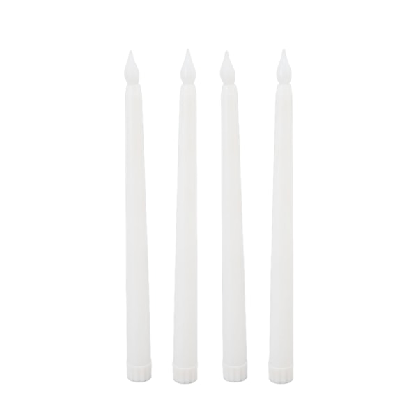 4 stk. LED-lys Røgfri Flammeløs Sikker Miljøvenlig Varmt Lys Elektrisk LED Keglelys Hvid