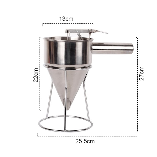 Multifunktionella Konditoritratar i Rostfritt Stål, Premium Material Degdispenser för Crêpes, Med Perfekt Kontroll och Utrymmesbesparande Design