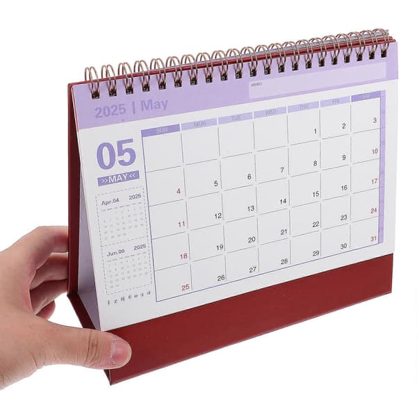 Skrivebordskalender Papirkalender Dekor Bærbar Kalender Engelsk Skrivebordskalender for Kontor