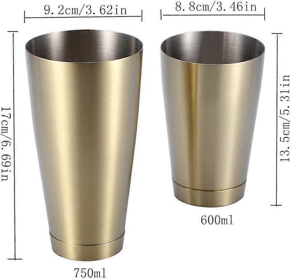 Robust och hållbar cocktailshaker i rostfritt stål för bar och kök (Titaniumguld)