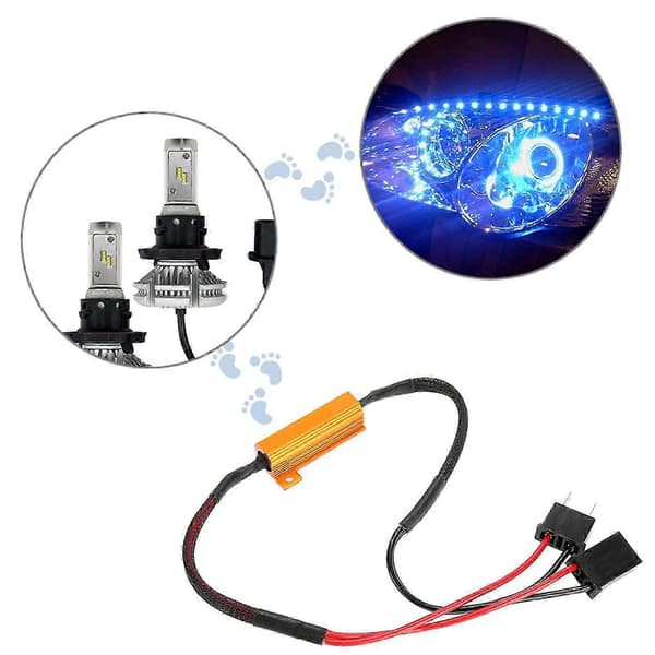 2 stk. LED-dekodere for H7-frontlykter, anti-hyperblink, feilfri lastmotstandskabling