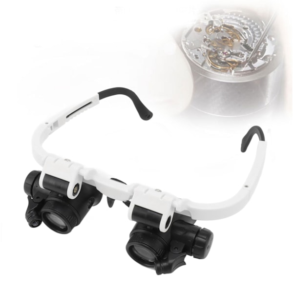 Head Mount Magnifying Glasses 8X 15X 23X Hands Free Bracket Magnifier with 2 LED Lights for Watch Repair