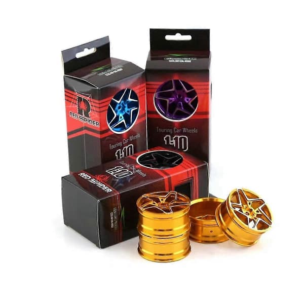 4st 1/10 On-road Driftbil 52mm Aluminiumlegering Metallfälg 1.9tum Klätterbilsfälg För ,bl
