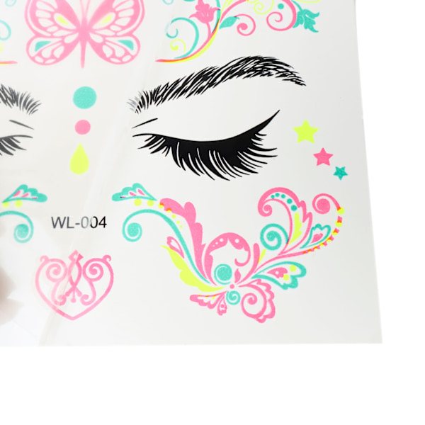 8 st Självhäftande Ansiktsstickers Glitter, Festival Ansiktsstickers Tatuering Stickers Set, Ädelstenar Glitter Rave Party Kropp Temporära Tatueringar för Ögon Ansikte
