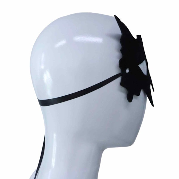 Halloween Maskerad Svart Fladdermusmask, Svart Unisex Filt Tyg Halv Ansikte Ögonmask, för Fest Cosplay Kostym Rekvisita Maskerad Karneval Tillbehör