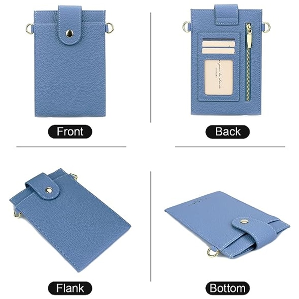 Liten mobiltelefon plånbok väska crossbody för kvinnor läder slim