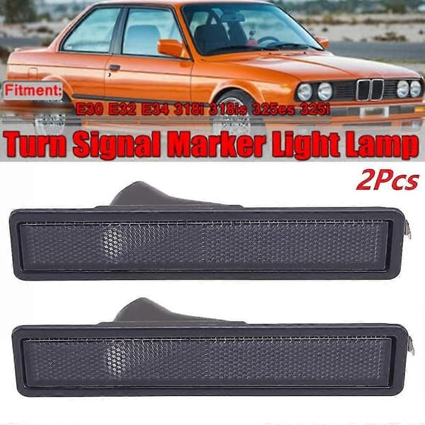2x Grå Bakre Side Blinklys Markeringslys Lampe Linse Deksel Skall For- E30 E32 E34 318i 318is 325es