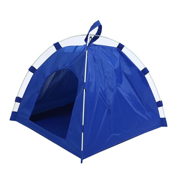 Foldbart transportabelt kæledyrstelt udendørs solskærm blå 40x40x35cm