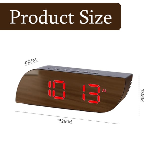 Digital klocka med stor display, LED-väckarklocka för sminkbord