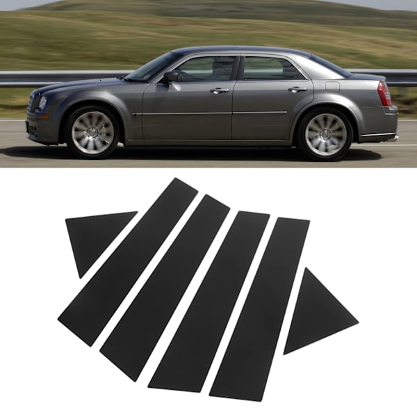 6 st. Bilsidespelare Trim Glans Svart Spegel Dekoration Ersättning för Chrysler 300C 2005‑2010