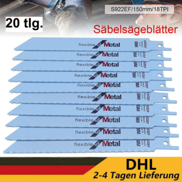 10/20 stk. Professionelle BiMetall Sabel Savblad til Metal Bosch S922EF Dewalt Savblade