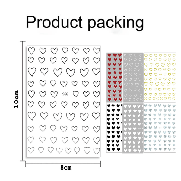 Heart Nail Art Stickers ,21 Sheets 3D Design Nail Decoration Self-Adhesive Nail Stickers Fingernail Decoration for Women Girls