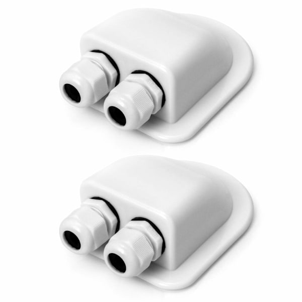 2Pcs Roof Passthrough Ip68 Waterproof Solar Cable Gland Weatherproof Double Cable Entry Box, Caravan And Boat Abs Cable Passthrough, White