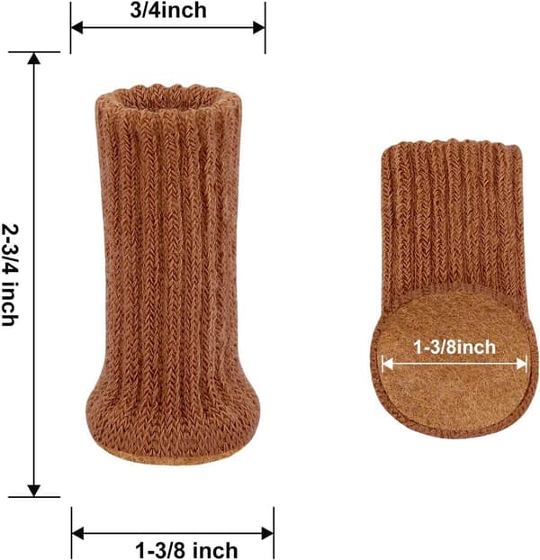 16 st Elastiska Stickade Stolsstrumpor för Möbler, 2,5 - 5 cm Fyrkantiga