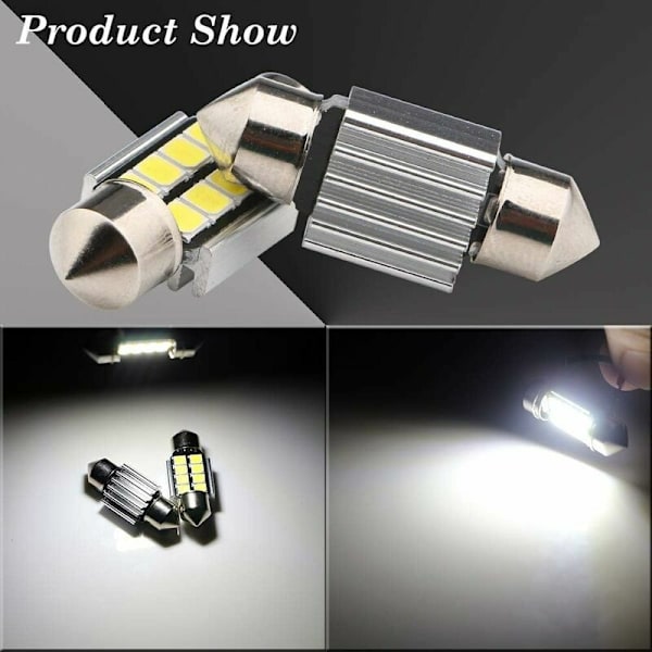 31MM Ampuuli C5W LED-ampuuli Navette LED 2835 8SMD 6500k Auton Kattovalaisimelle DC12V 10kpl