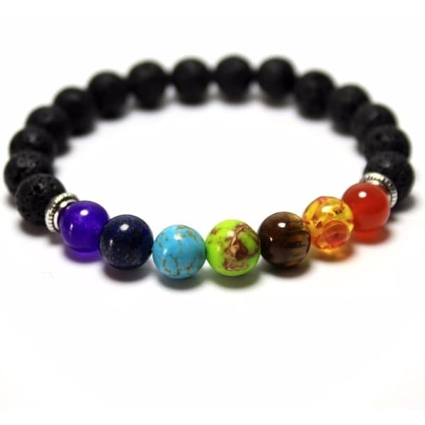 Ægte Chakra Healing Natursten 7 Perle Armbånd