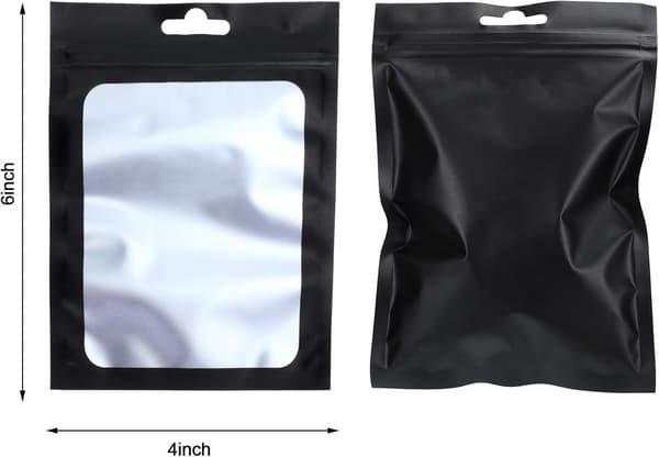 100 Stycken Mylar Påsar Luktsäkra Återförslutningsbara Påsar för Små