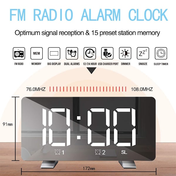Digital vækkeur, vækkeure til soveværelser med FM-radio