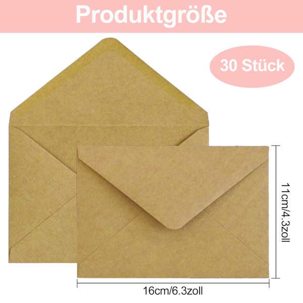 30 stk kraftkonvolutter med lim - 11*16cm