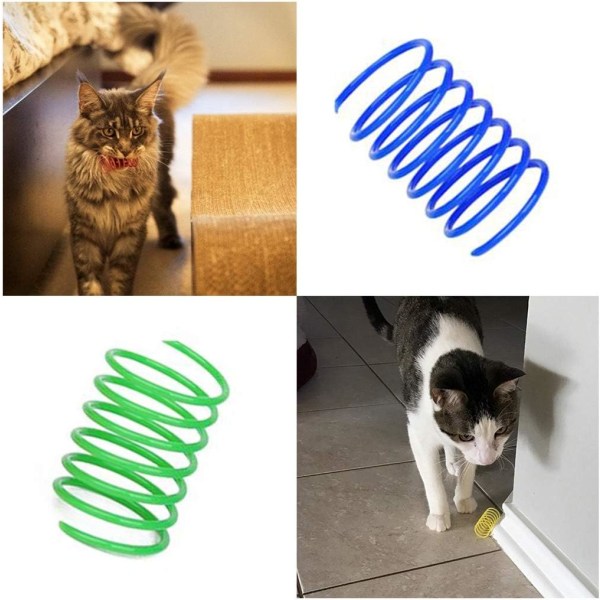 Katt Spiralfjäder, 4 st Katt Kreativ Leksak för att Döda Tid och Hålla