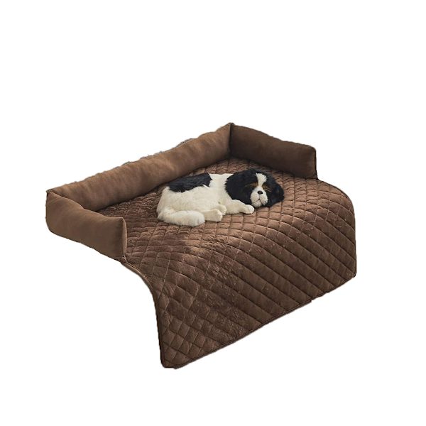 Plys Hundekøje med Pude, Blødt Kissen, Kæledyrs Sofa Kissen Kæledyrs Produkter Kaffe 90cm*90cm