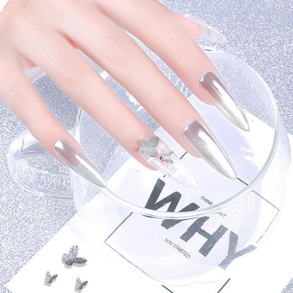 3D Fjärilsnagel Charm 3D Harts Butterfly Blandad Form Nagelkonst Dekoration med AB Nagelkonst Strass för DIY Nagelkonst Design