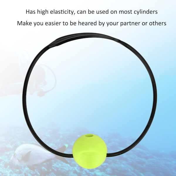 Dykke-Scuba Tank Cylinder Banger Knocker Bold Under Vand Signal Enhed til Udendørs Sport (Sort Rem Gul Bold)