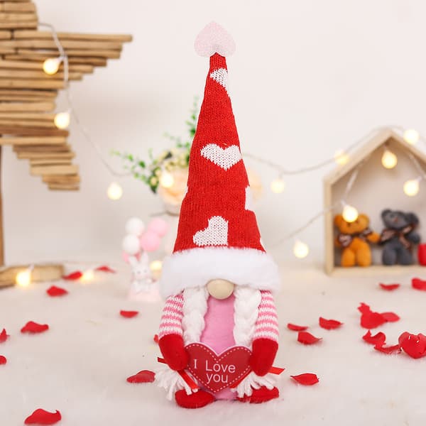 Jul Tomte Stående Ansiktslös Docka Julklapp Dekoration av