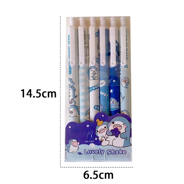 Söta pennor svart bläck, 0,5 mm gelpennor fina Kawaii kontor skola