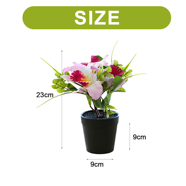 Kunstig blomst trehodet cymbidium liten bonsai kreativ