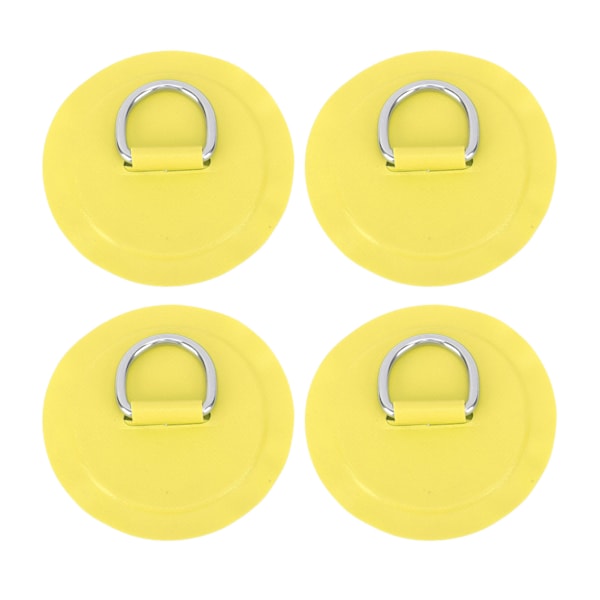 4 stk. Gule D-Ring Lappe Runde Letvægts D-Ring PVC Lappe til Oppustelig Båd Surfbræt Stand Up Paddleboard