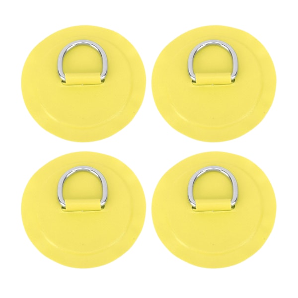 4pcs Yellow D Ring Patch Round Lightweight D Ring PVC Patch for Inflatable Boat Surfboard Stand Up Paddleboard