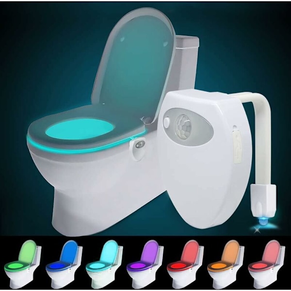 WC-lamppu Latautuva LED-yövalo 8 väriä WC:lle, kylpyhuoneelle, ämpärille, kaapille, pesualtaalle, hotelleille, kahviloille