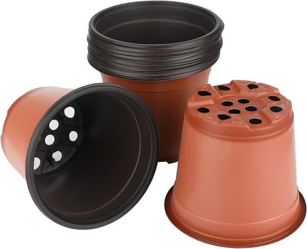 Planteskolepotter med forbedrede drænhuller, ideelle til sukkulenter og andre planter, åndbart og holdbart PP-materiale, lette at bære og
