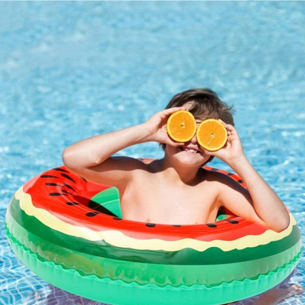 Frugtsformet Pool Float, Vandmelon Bade Ring Oppustelig Holdbar