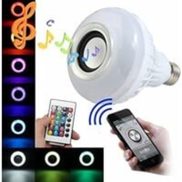 Rgb E27 Glödlampa Multicolor Led Högtalare Bluetooth 16 Färger Ändras Med Fjärrkontroll Kompatibel Med Android Och Ios Glödlampa Musik