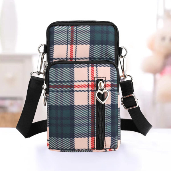 Lille Plaid Crossbody Tegnebog Telefon Taske Kvinder Mini Crossbody