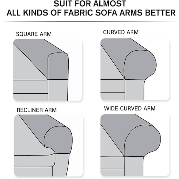 subrtex Stretch Armrest Covers Spandex Arm Covers för Stolar Cou